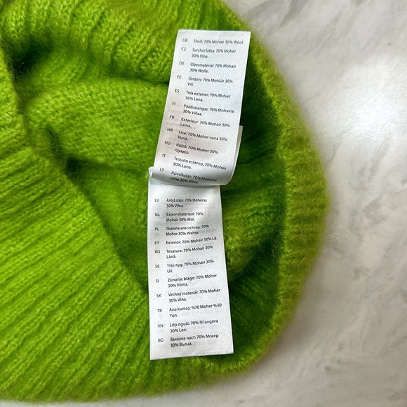 COS Sweater Vest Mohair Knitted Tank Small Lime Green lightweight - Picture 8 of 8